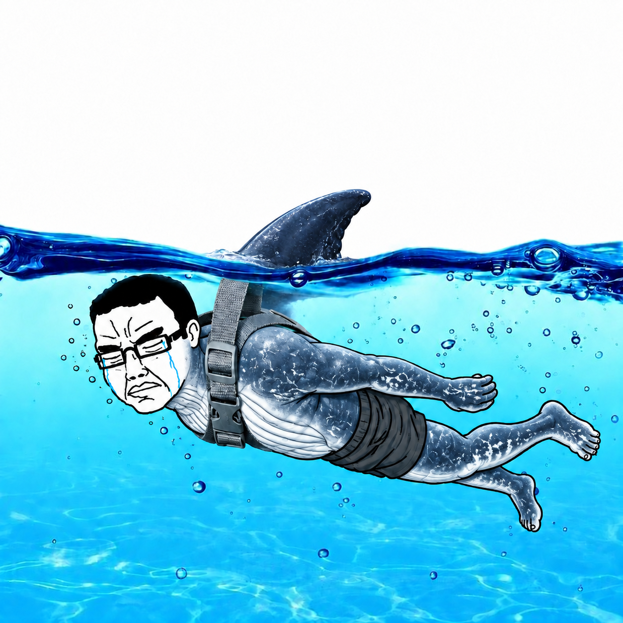 The Depressed Whale swimming underwater